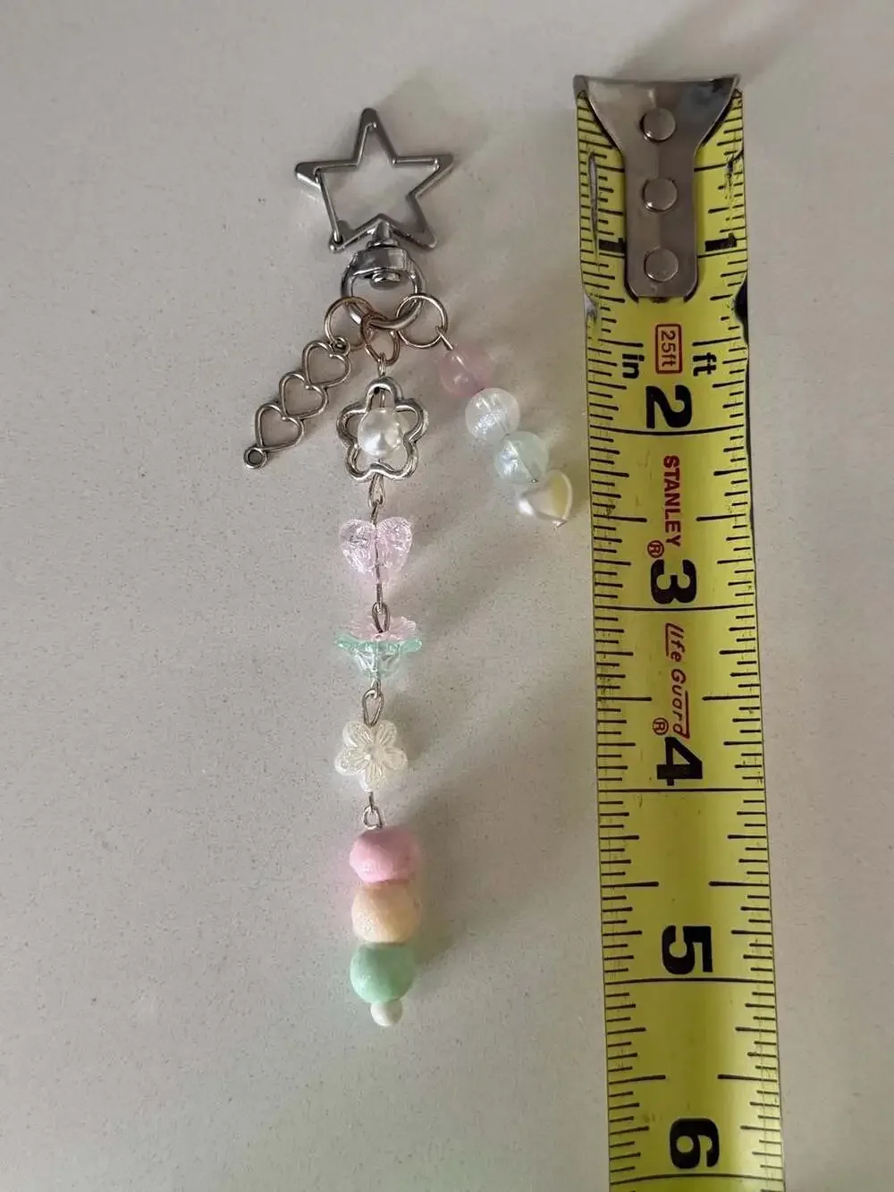 Kawaii Dango and Floral Beaded Star Keychain Bag Charm